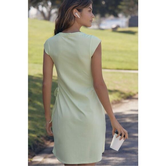 NEW Daily Practice by Anthropologie Lime Green Montauk V-Neck Dress Medium - Picture 4 of 4